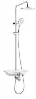 Sistem dus Sanotechnik 86-121x28x55cm alb-crom