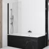 Paravan cada pivotant 180° SanSwiss Solino SOEB13, negru mat 75xH150cm