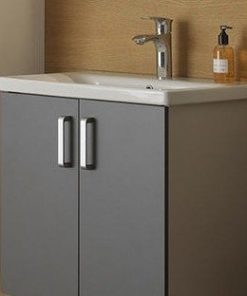 Set PROMO mobilier si lavoar Kolpasan Evelin gri 66x46xH65 cm