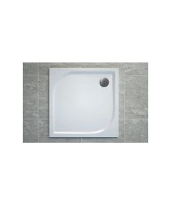 Cadita de dus SanSwiss Tracy WAQ 80x80 cm slim marmura sintetica alb