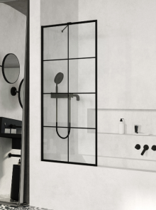 Paravan cada Radaway Modo New Black PNJ Factory, un element fix, 80xH150 cm