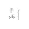 Set Grohe BauEdge baterii lavoar cada si set de dus cu bara