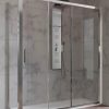 Cabina de dus cu 2 usi glisante si un perete fix Transparenta