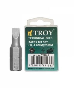 Set de biti drepti Troy 22205, SL4, 25 mm, 24 bucati