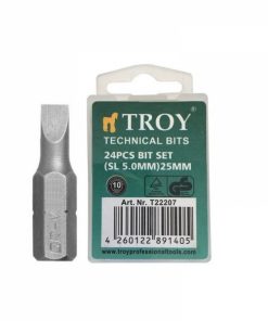 Set de biti drepti Troy 22207, SL5, 25 mm, 24 bucati