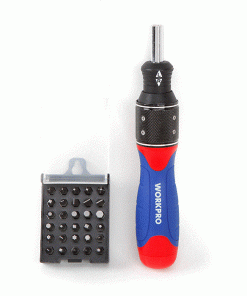 Set surubelnita cu clichet si biti Workpro HGSW021407, 32 de piese