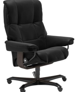 Scaun birou Stressless Mayfair Office cadru wenge tapiterie piele Batik Black