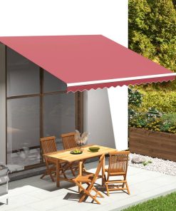 vidaXL Pânză de rezervă pentru copertină, roșu vișiniu, 4x3 m