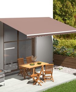 vidaXL Pânză de rezervă pentru copertină, maro, 5x3 m