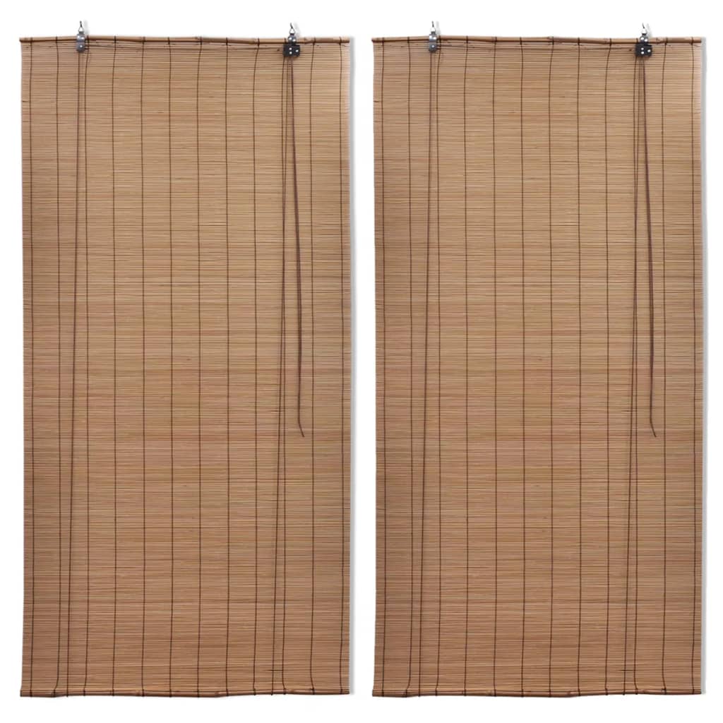 vidaXL Jaluzele din bambus tip rulou, 2 buc., maro, 80x160 cm