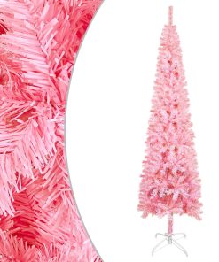 vidaXL Brad de Crăciun artificial subțire, roz, 120 cm