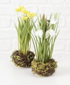 Aranjament decorativ cu flori artificiale Spring Multicolor, Modele Asortate, Ø10xH20 cm