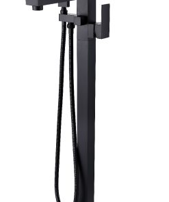 Baterie cada cu montaj pe pardoseala Besco Varium negru mat