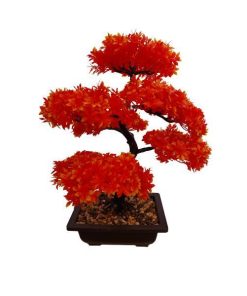 Bonsai artificial decorativ rosu OEM