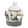 Borcan ceramic decorativ condimente alb gri 16x16x22h