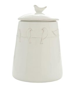 Borcan ceramica alb Bird 14*14*20 cm