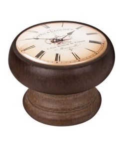 Buton pentru mobila, Clock Cafe 450NG06, finisaj nuc, D40 mm - Maxdeco