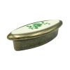 Buton pentru mobila cu insertie rasina floare verde, finisaj bronz oxidat, 32 mm - Malle