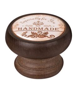 Buton pentru mobila, Handmade 450NG29, finisaj nuc, D40 mm - Maxdeco