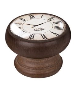 Buton pentru mobila, White Clock 450NG02, finisaj nuc, D40 mm - Maxdeco