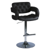 Scaun de bar tapitat cu piele ecologica, cu picior metalic C-141 Black, l48xA35xH96-116 cm
