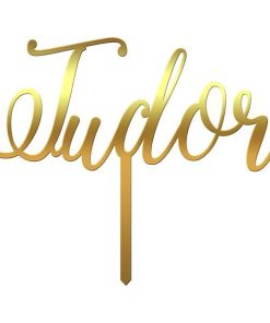 Cake topper personalizat nume Tudor W - Tomvalk