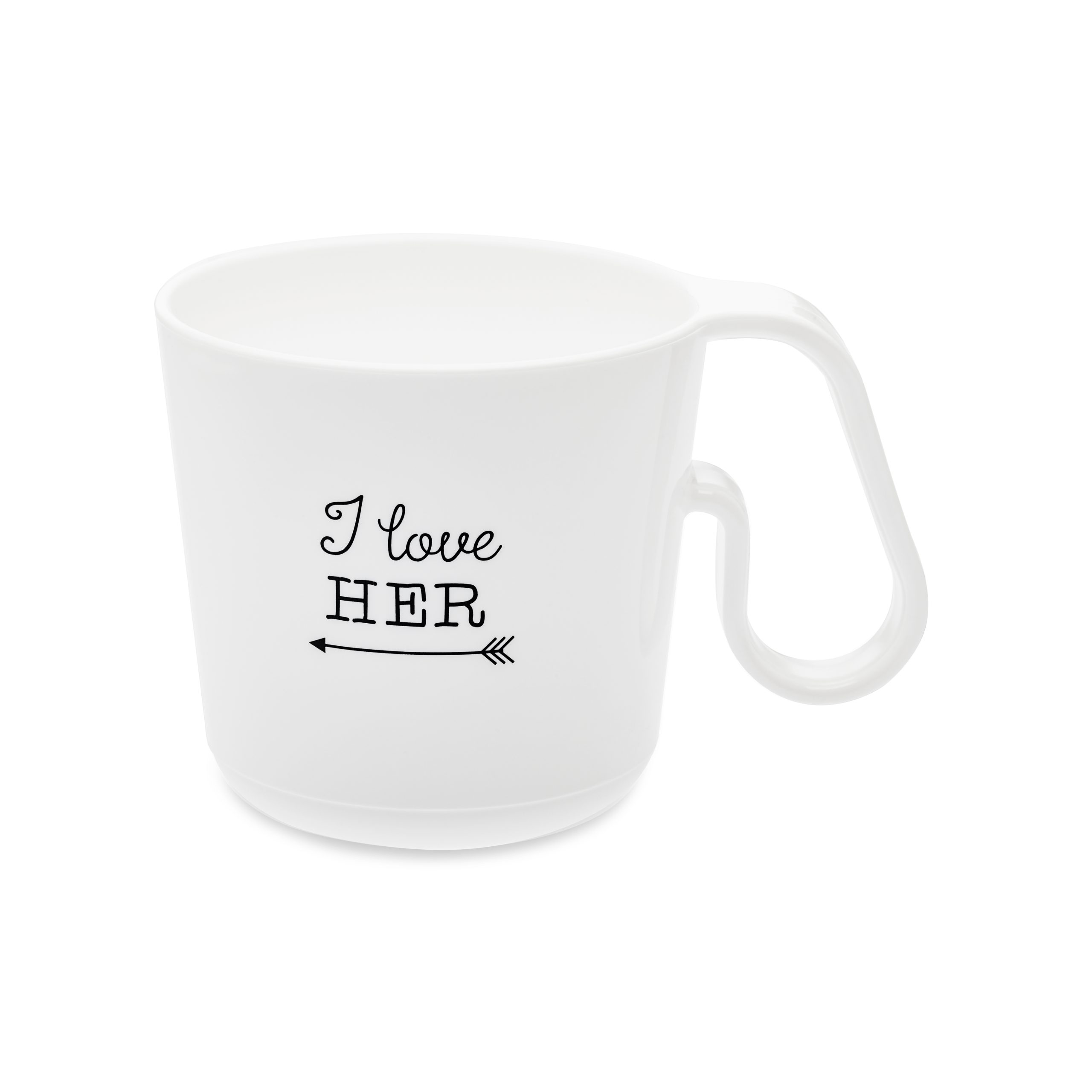 Cana din termoplastic Maxx I Love Her Alb, 350 ml