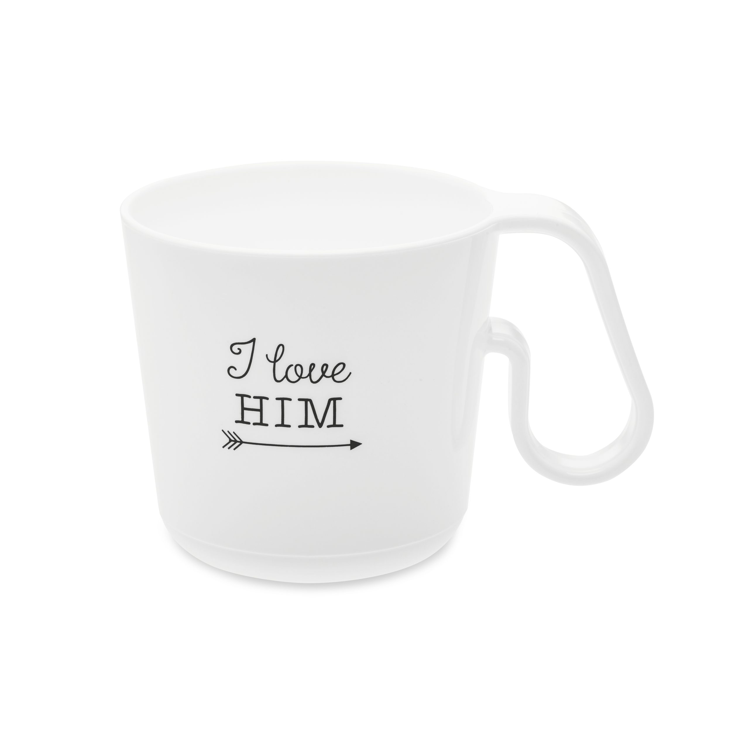 Cana din termoplastic Maxx I Love Him Alb, 350 ml