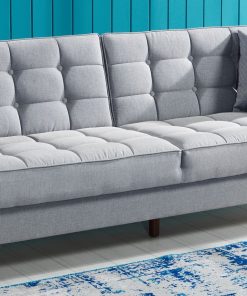 Canapea extensibila cu lada de depozitare, tapitata cu stofa 3 locuri Orlando Gri K1, l214xA84xH86 cm