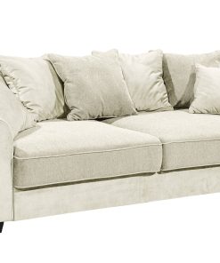 Canapea extensibila cu lada de depozitare, tapitata cu stofa, 3 locuri, Aurelis Crem, l247xA115xH95 cm