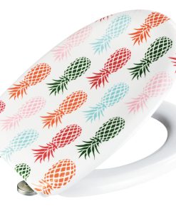 Capac toaleta din duroplast, Ananas Multicolor, l38xA45 cm