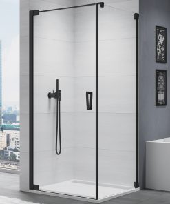 Perete lateral fix Sanswiss Cadura 90cm sticla securizata transparenta 6mm profil negru mat