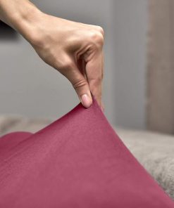 Cearceaf cu elastic bumbac jersey, Patru Anotimpuri, 200 x 200 x 30 cm, Mov afina