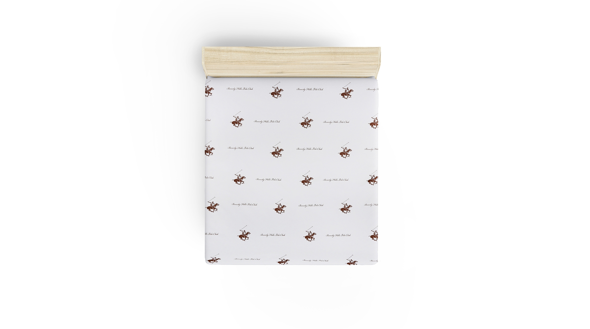 Cearceaf din bumbac Ranforce, Beverly Hills Polo Club BHPC 004 Maro / Alb, 240 x 260 cm