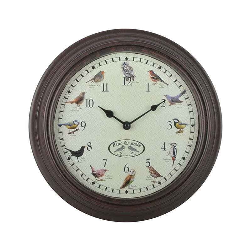 Ceas de perete pentru exterior, Birds Maro, Ø30 cm