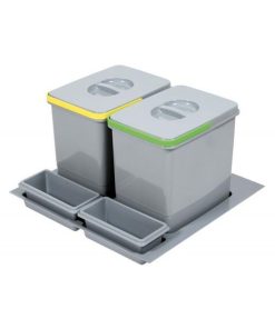 Cos de gunoi Praktico incorporabil in sertar, cu 2 recipiente, pentru corp de 600 mm latime H:300 mm - Maxdeco