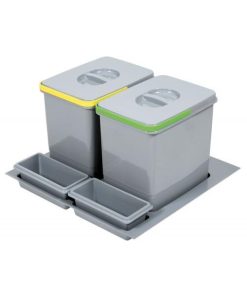 Cos de gunoi incorporabil in sertar Practiko, colectare selectiva, 2 x 12 l ,H:230 mm, pentru corp de 600 mm latime - Maxdeco