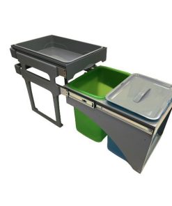 Cos de gunoi incorporabil Tank Front, colectare selectiva, cu 2 recipiente 2 x 16 litri si tavita multifunctionala