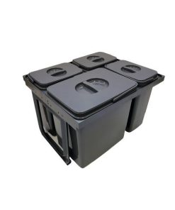 Cos de gunoi Jazz 45 incorporabil, colectare selectiva, 1 compartiment x15 litri si 3x7 litri, H300 mm