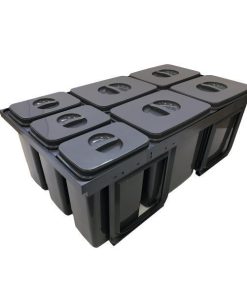 Cos de gunoi Jazz 90 incorporabil, colectare selectiva, 4 compartimente x15 litri si 3x7 litri, H300 mm