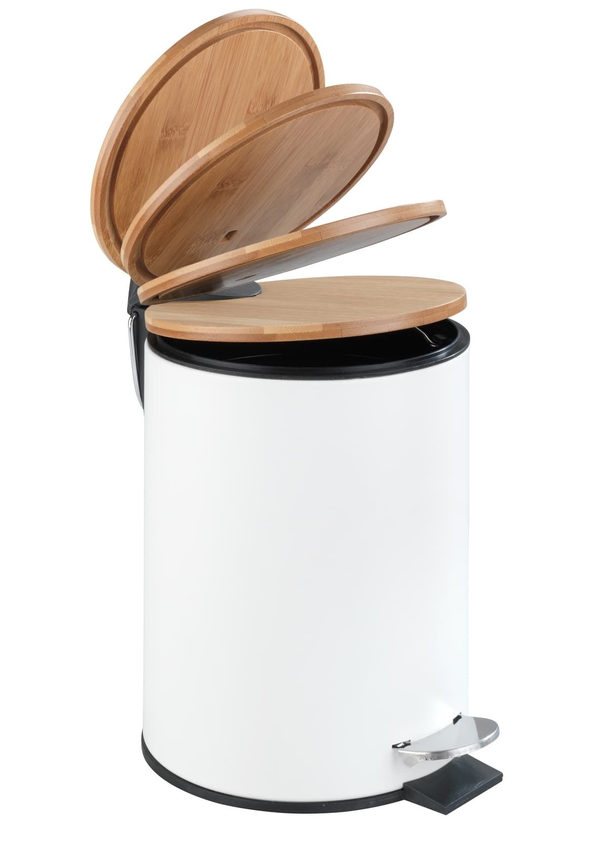 Cos de gunoi cu pedala Easy-Close, din otel inoxidabil, Torto Alb, 3L, Ø17xH23,5 cm