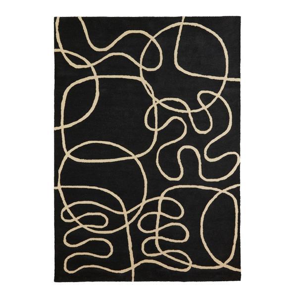 Covor decorativ, capitonat, tesut manual, 170 x 240 cm, gri inchis, Topi Dreams