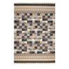 Covor decorativ, tesatura plata, lucrat manual, din lana, model geometric, 240 x 170 cm, gri bej, Topi Dreams