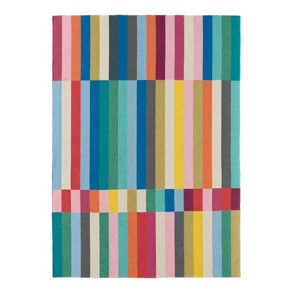 Covor decorativ, tesatura plata, model cu dungi, tesut manual, 170 x 240 cm, multicolor, Topi Dreams