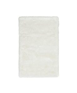 Covor decorativ traversa, model blana artificiala, alb, 140x90 cm, Topi Dreams
