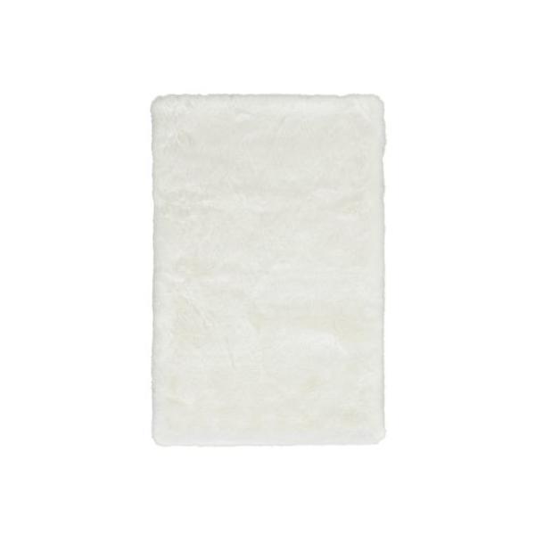 Covor decorativ traversa, model blana artificiala, alb, 140x90 cm, Topi Dreams