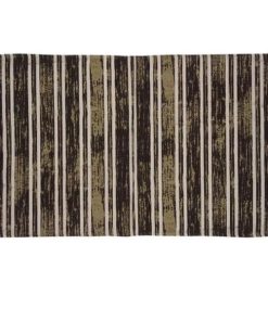 Covor din bumbac, model dungi, 140 x 90 cm, maro cu alb, Topi Dreams