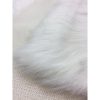 Covor pufos decorativ pentru living, model blana artificiala, 116 x 77 cm, alb