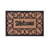Covoras decorativ pentru intrare, model cu mesaj Welcome, 60x40 cm, maro cu negru, Topi Toy