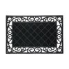 Covoras decorativ pentru intrarea in casa, design artistic cu brizbrizuri pe margini, din cauciuc, 60x40 cm, negru, Topi Toy